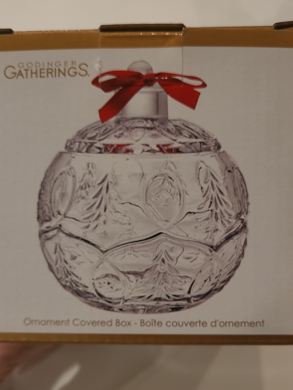 🎄 NWT Godinger Shannon Crystal Christmas Ornament Covered Box